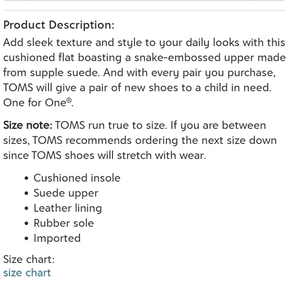 TOMS Julie Cobblestone Snake Embossed Suede Flats New Size 12 - Picture 11 of 12